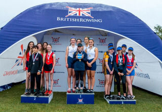 WJ14 4x+ bronze medallists