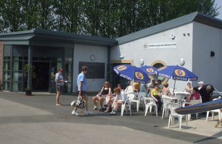 Picnic area outside the new clubhouse