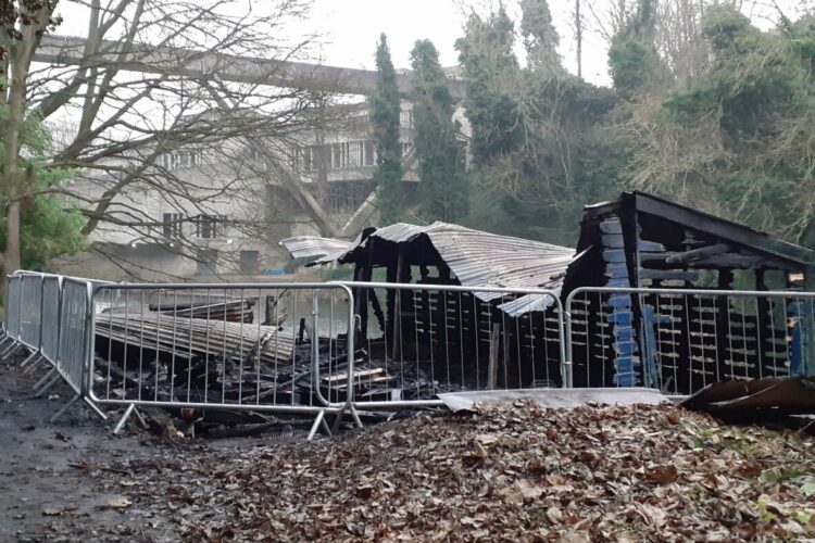 Support following fire damaged boathouse